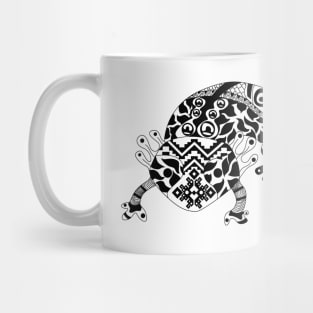 axolotl in floral wetland ecopop pattern Mug